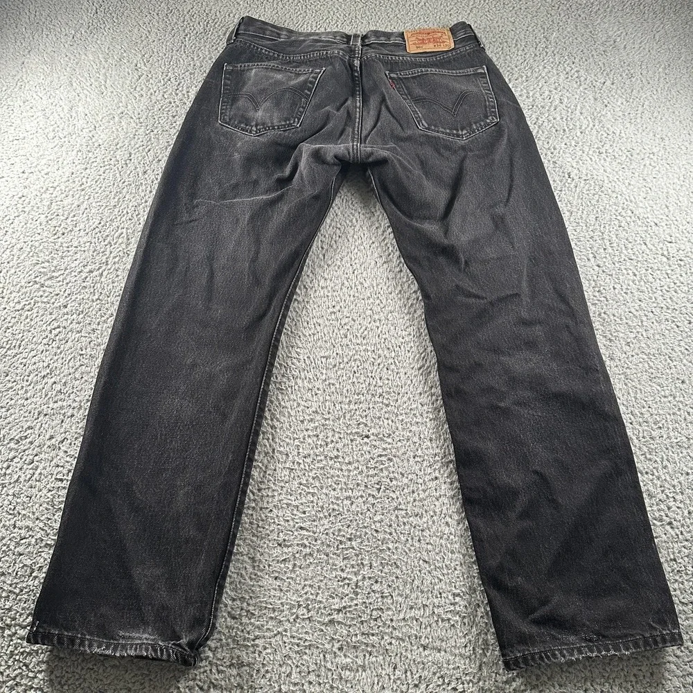 Levis 501xx Jeans Mens 34x30 Black Straight Leg Button Fly Dark Wash Denim Y2K